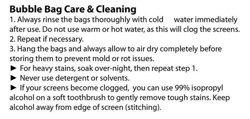 Bubble Bag Cleaning Instructions PurePressure Ice Water Hash Bags